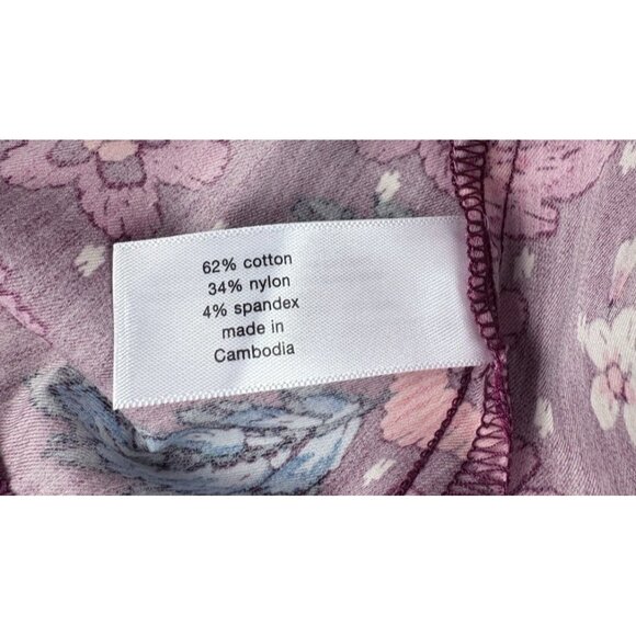 New Lane Bryant Shirt Dress Womens Plus 24 Floral Bird Print Cottagecore Coastal - Picture 5 of 8